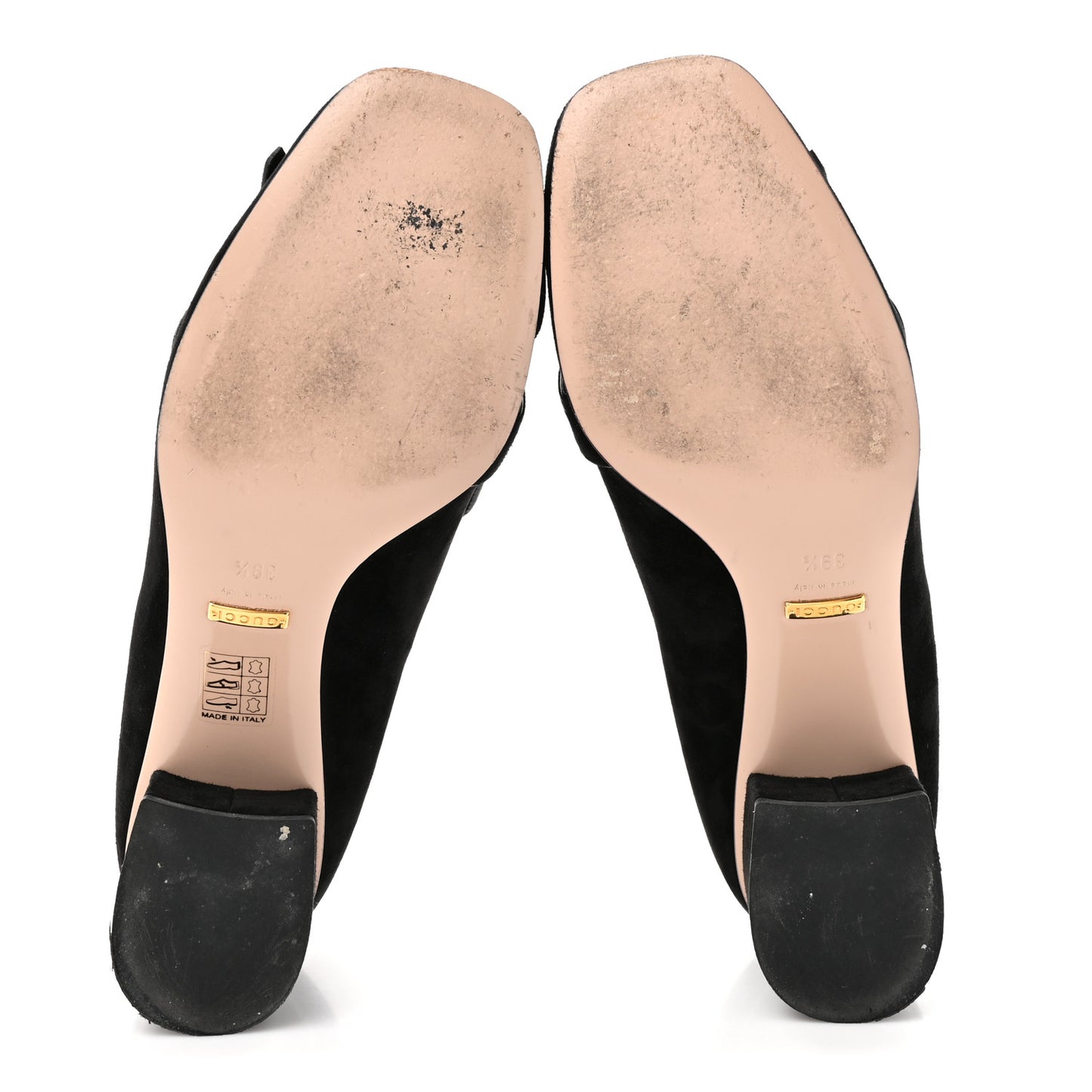 Kid Scamosciato GG Marmont Fringe 50mm Loafer Pumps 39.5 Black