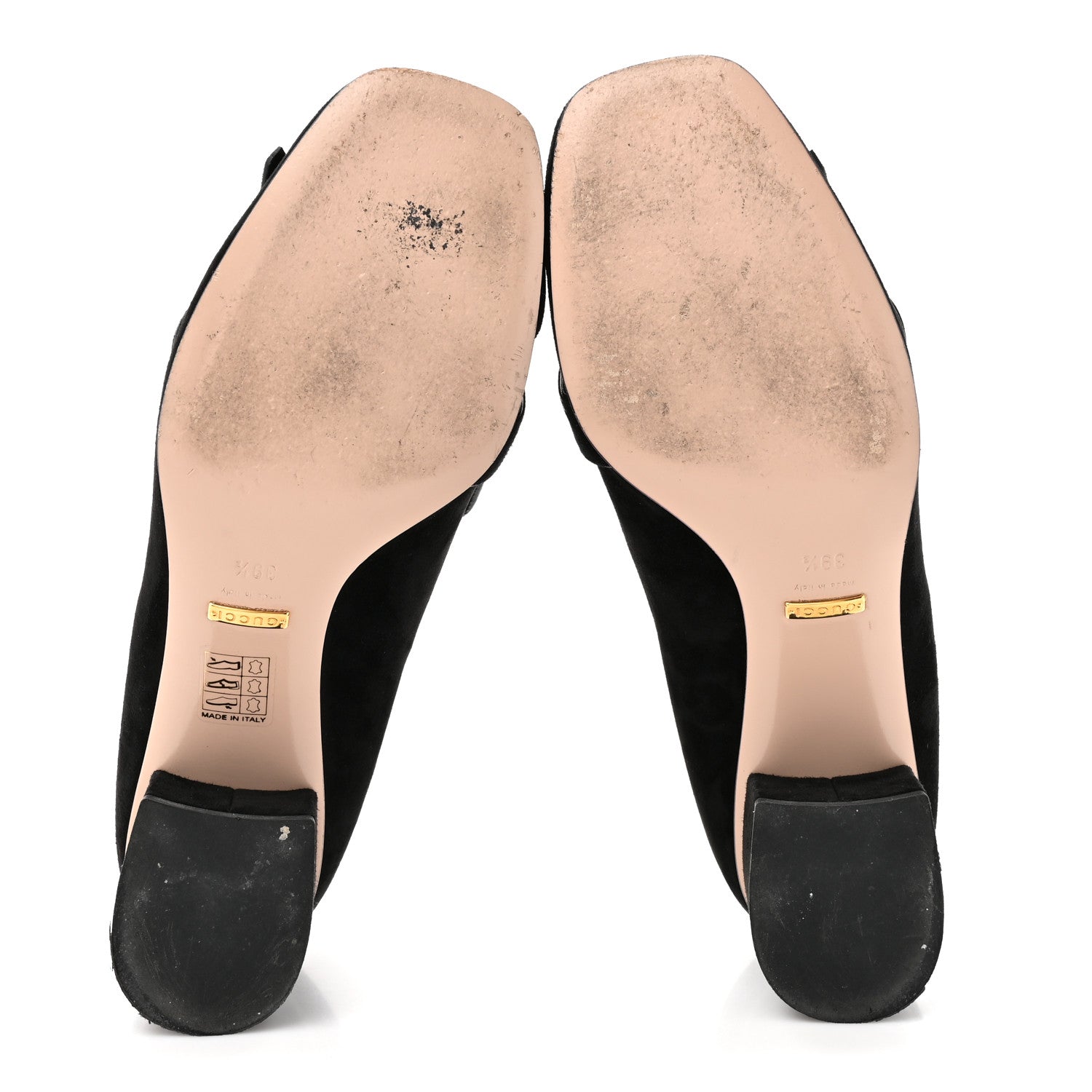 Gucci Kid Scamosciato GG Marmont Fringe 50mm Loafer Pumps 39.5 Black 6 of 12