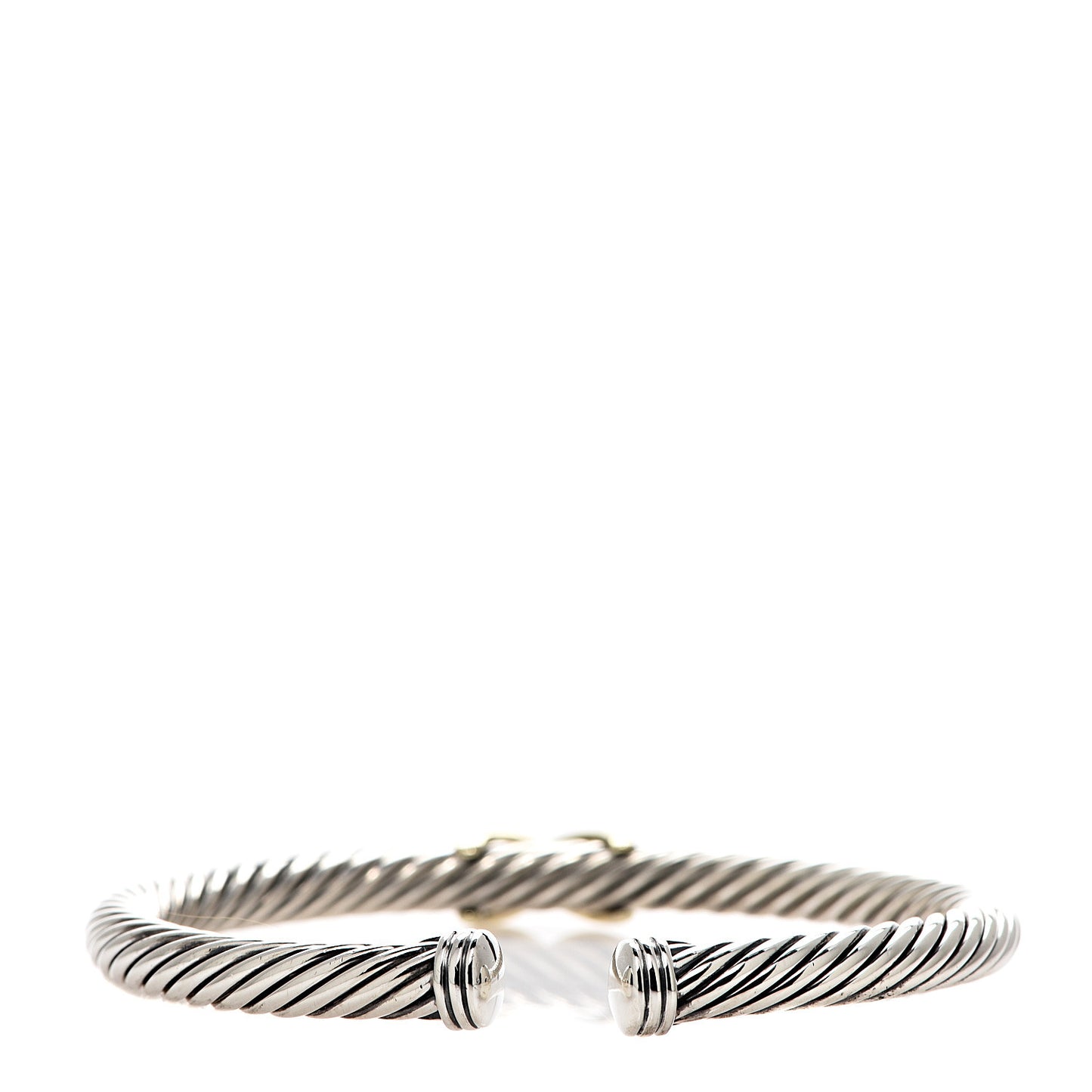 Sterling Silver 14K Yellow Gold 5mm X Station Cable Bracelet