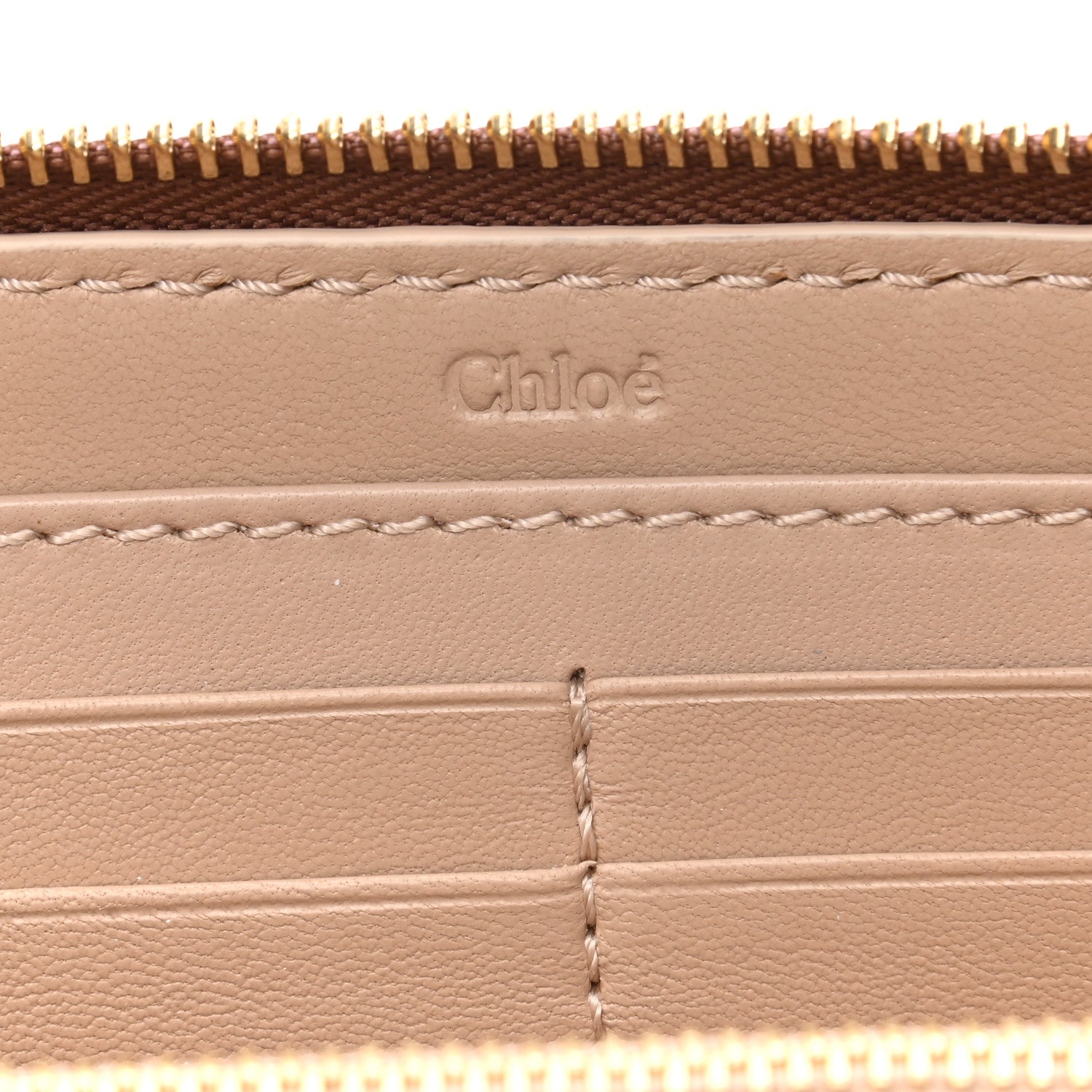 Chloe Grained Calfskin Marcie Long Zip Around Wallet Tan 6 of 7
