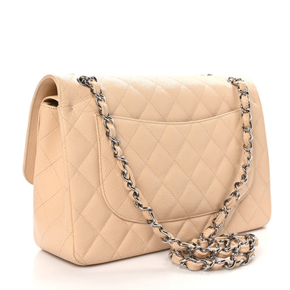 Chanel Caviar Quilted Jumbo Double Flap Beige 3 of 11