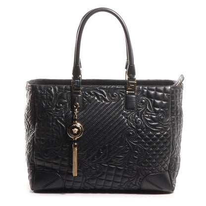 Versace Barocco Quilted Leather Elettra Vanitas Tote Black 1 of 9
