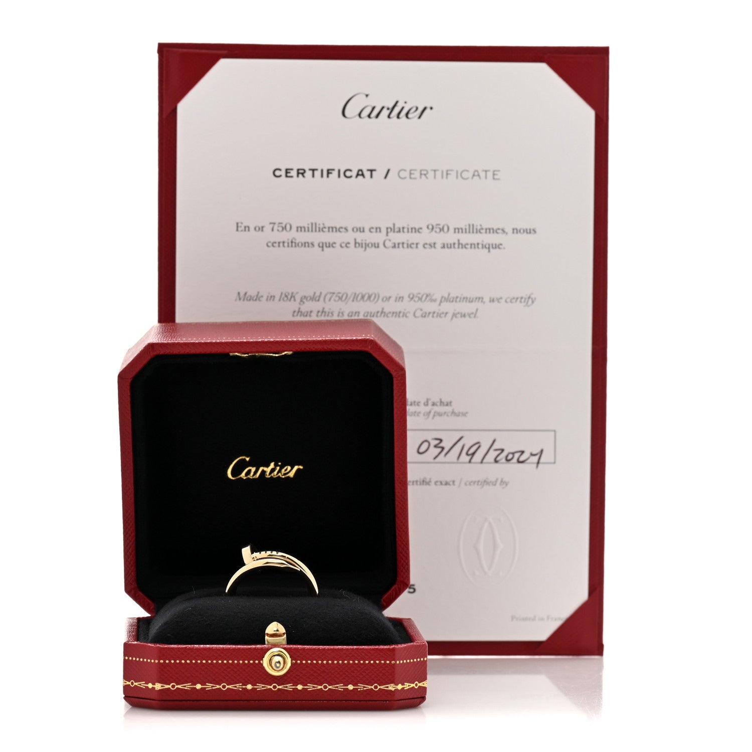 Cartier 18K Yellow Gold Juste Un Clou Ring 56 7.5 5 of 5