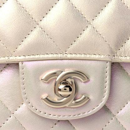 Chanel Iridescent Lambskin Quilted Mini Rectangular Flap Ivory 4 of 4