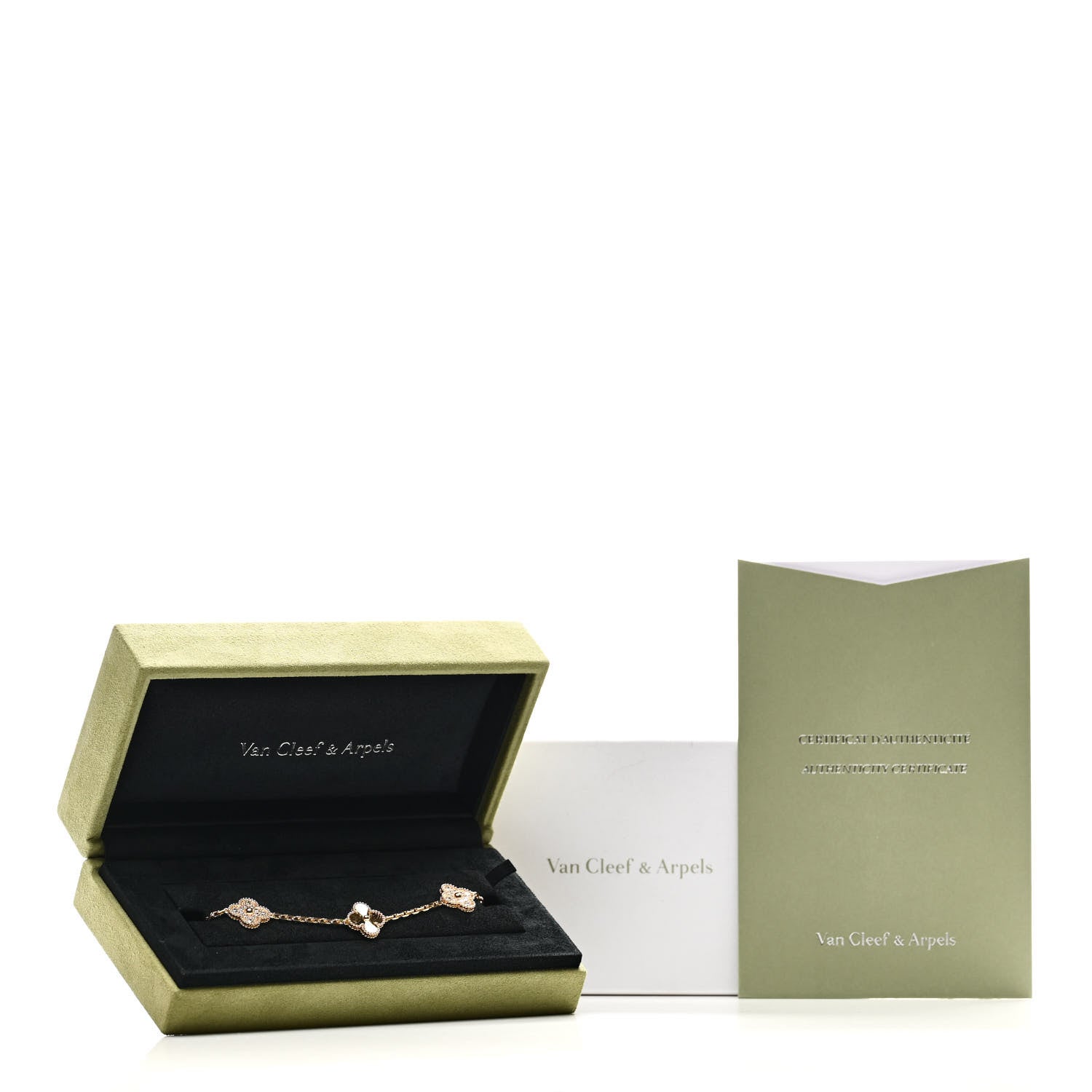 Van Cleef & Arpels 18K Yellow Gold Diamond 5 Motifs Guilloche Vintage Alhambra Bracelet 5 of 5