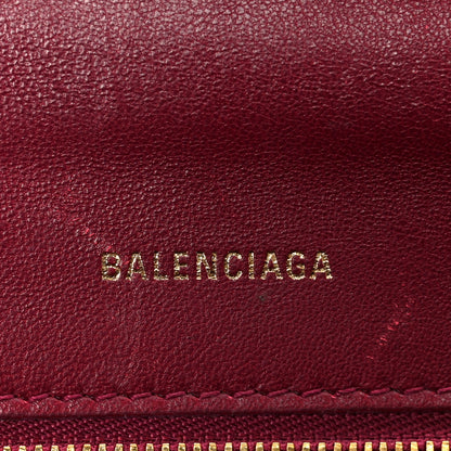 Balenciaga Shiny Calfskin Crocodile Embossed Small Hourglass Top Handle Bag Raspberry 6 of 12