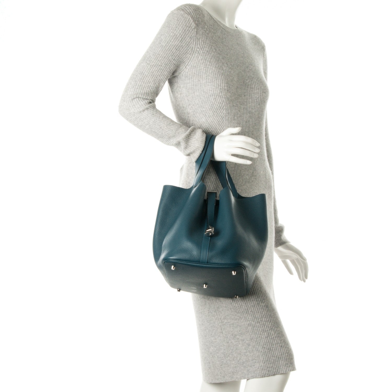 Hermes Taurillon Clemence Veau Swift Picotin Lock 26 GM Colvert 2 of 9