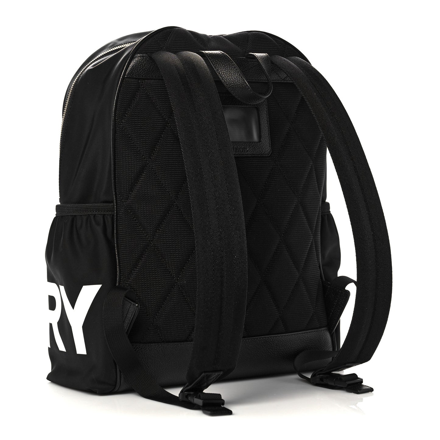 Nylon Logo Print Backpack Black