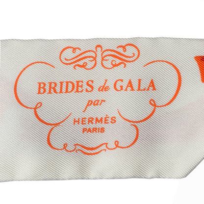 Hermes Silk Brides De Gala Twilly Blanc Orange Rouge 10 of 12