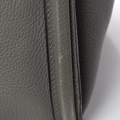 Alexander McQueen Pebbled Calfskin Large Skull Padlock Zip Around Tote Dark Grey 17 of 27