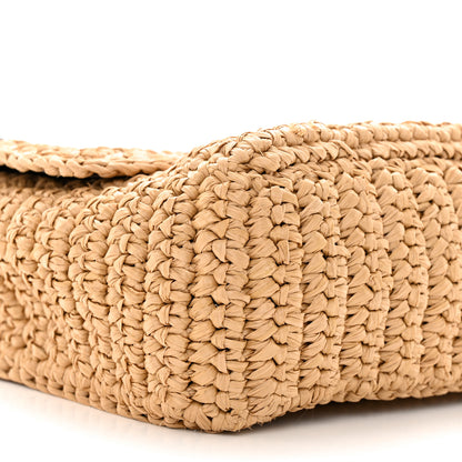 Saint Laurent Raffia Calfskin Monogram Medium Niki Chain Satchel Natural 10 of 18