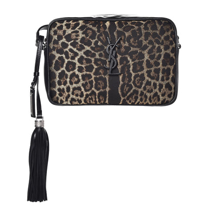Saint Laurent Calfskin Leopard Print Monogram Lou Camera Bag Black 1 of 7