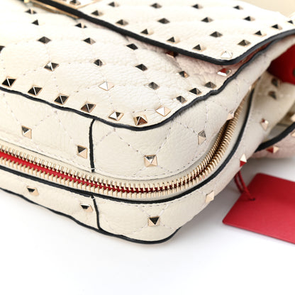 Valentino Garavani Grained Calfskin Medium Rockstud Spike Shoulder Bag Light Ivory 9 of 10