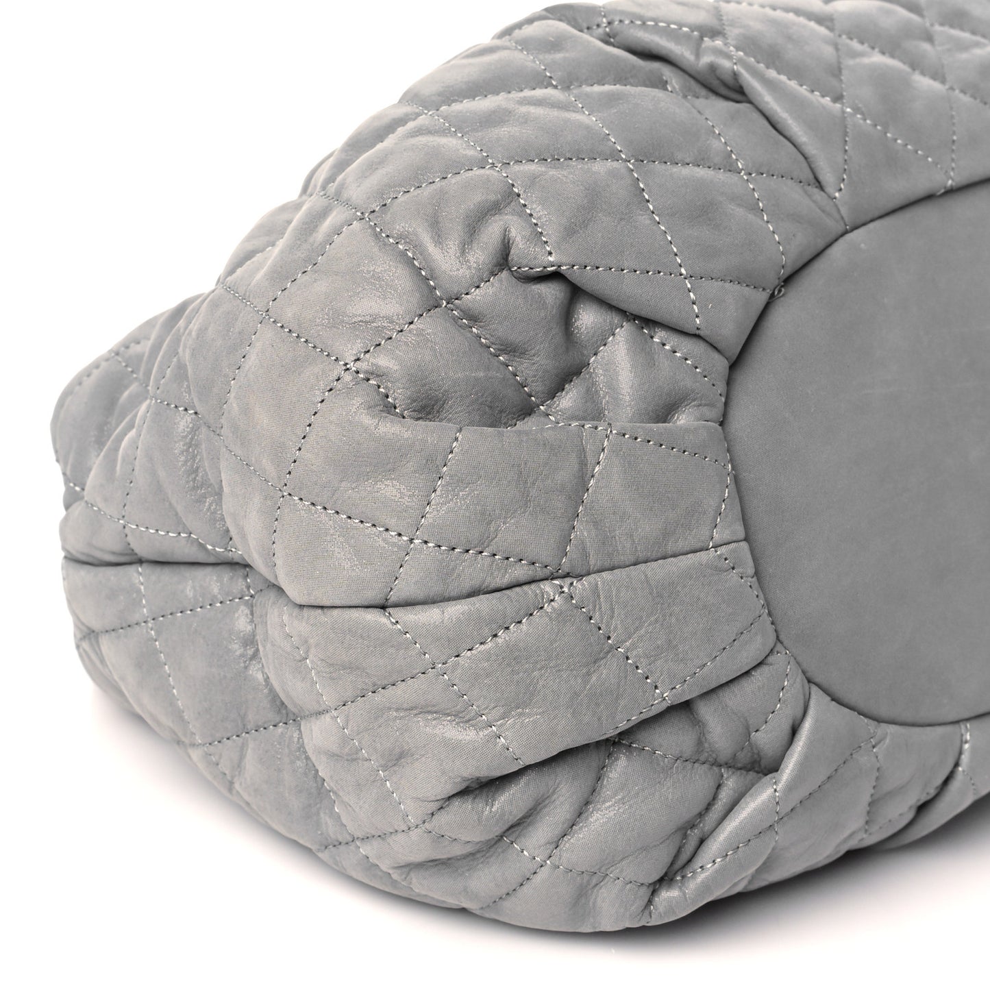 Iridescent Calfskin Quilted Small In The Mix Tote Grey