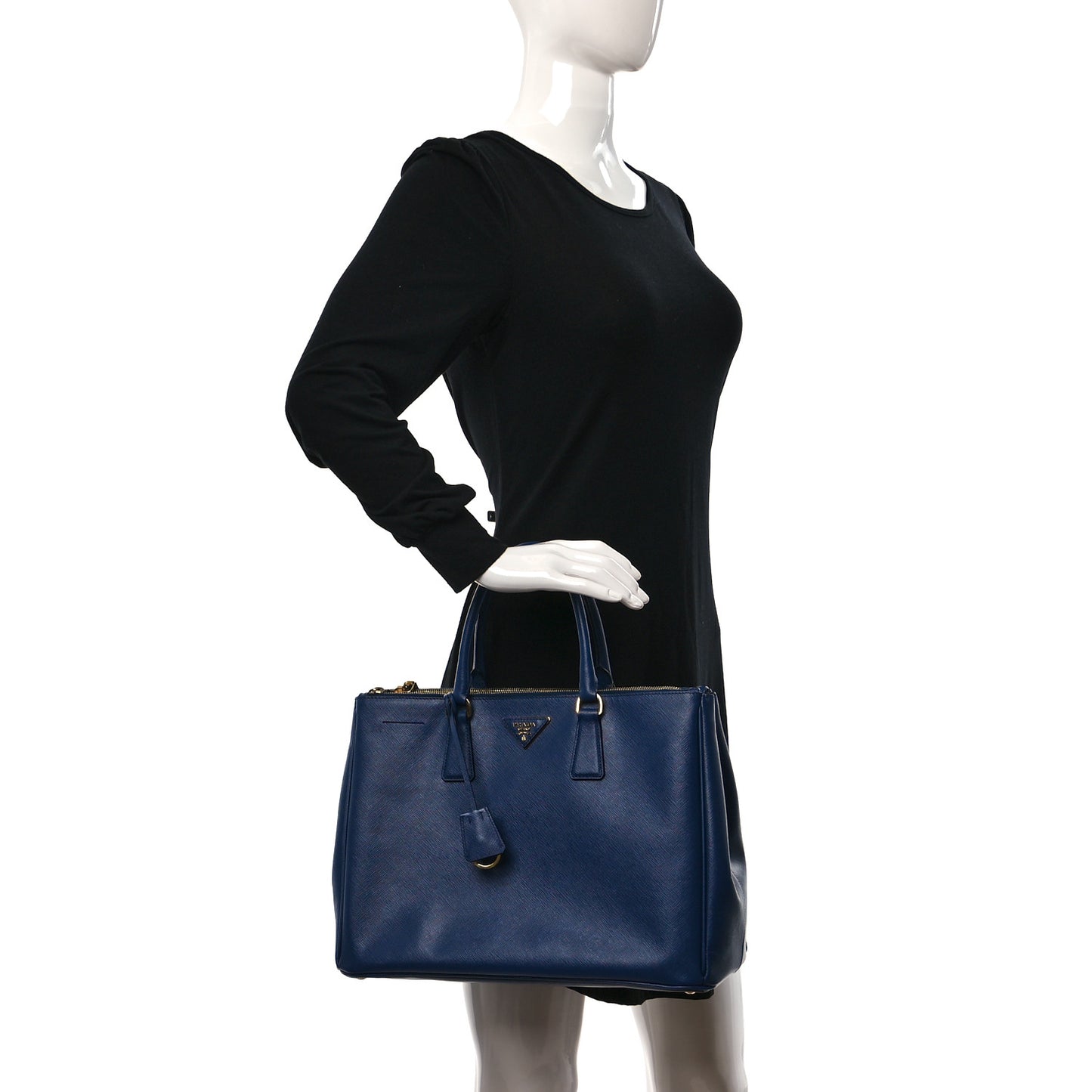 Saffiano Large Galleria Double Zip Tote Bluette