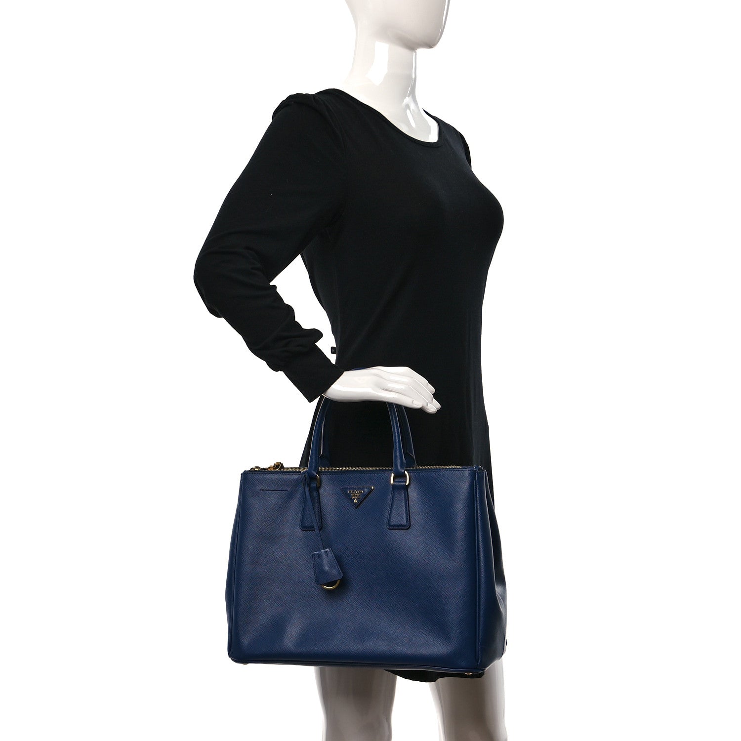 Prada Saffiano Large Galleria Double Zip Tote Bluette 2 of 16