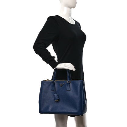 Prada Saffiano Large Galleria Double Zip Tote Bluette 2 of 16