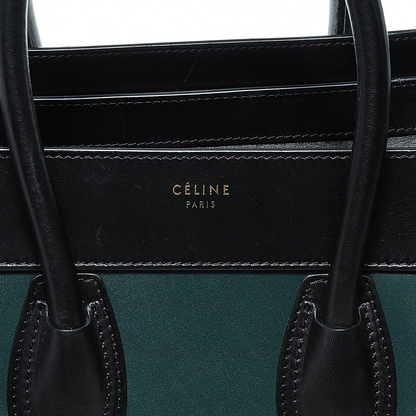 Smooth Calfskin Mini Luggage Bag Bottle Green Black