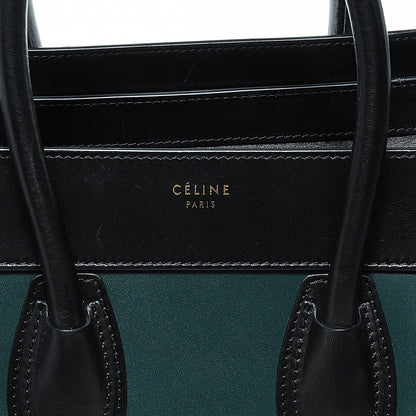 Celine Smooth Calfskin Mini Luggage Bag Bottle Green Black 8 of 9
