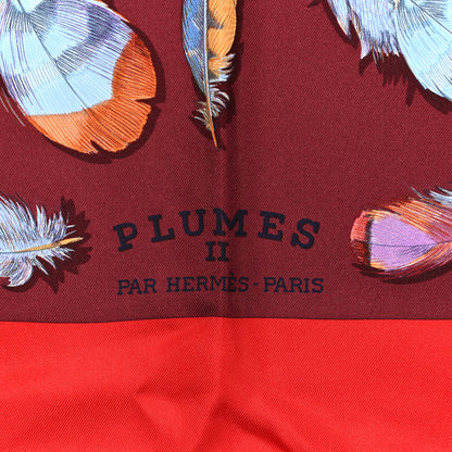 Hermes Silk Plumes II Scarf 90 Rouge Prune Violet 2 of 5