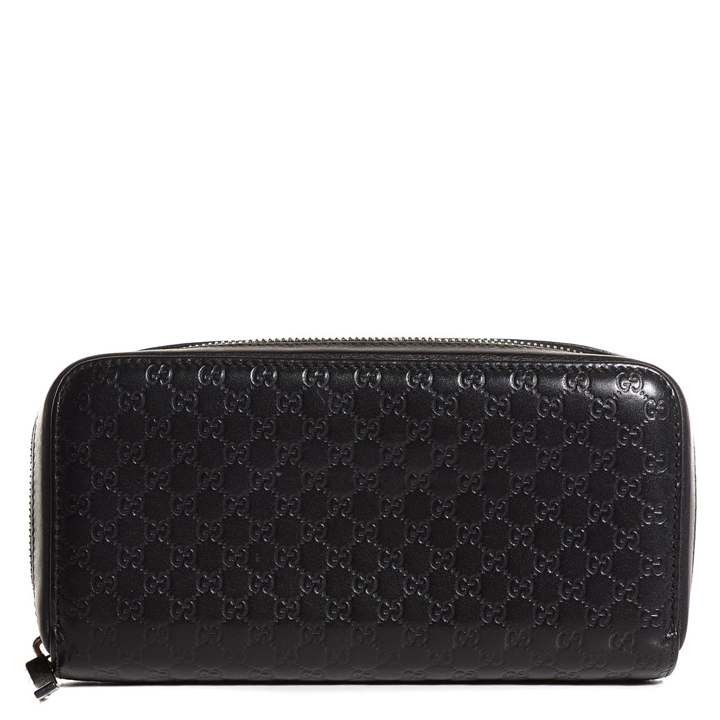 Microguccissima Large Zip Around Wallet Black