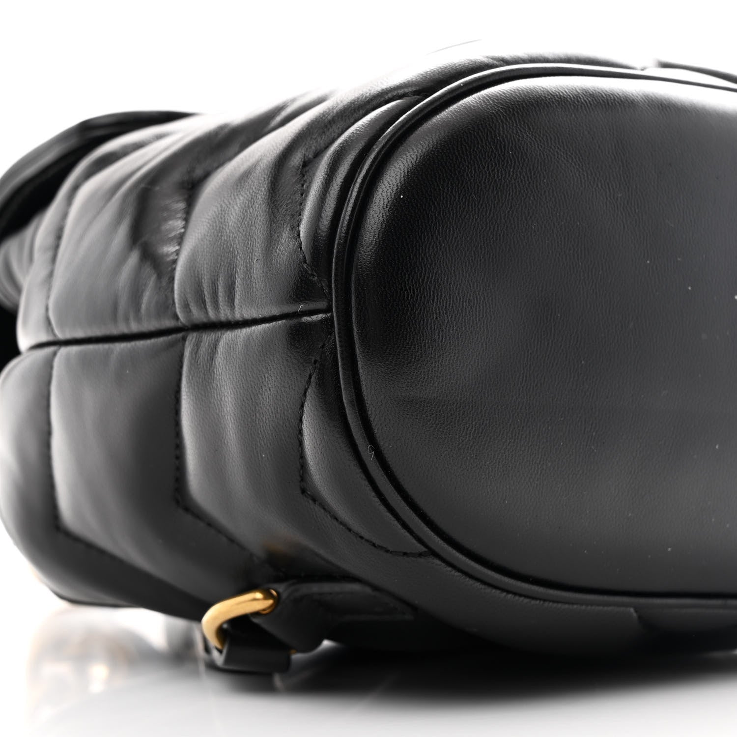 Gucci Nappa Chevron Matelasse GG Marmont Backpack Black 9 of 10