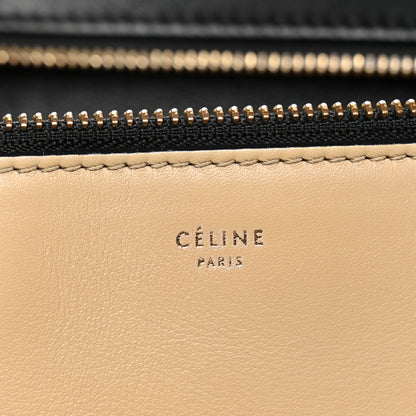 Celine Smooth Calfskin Medium Bi-Color Edge Shoulder Bag Black Beige 6 of 11
