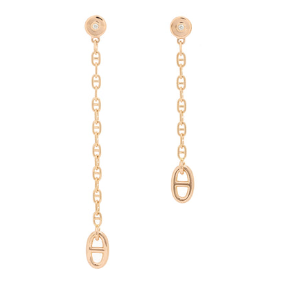 Hermes 18K Rose Gold Diamond TPM Farandole Drop Earrings 1 of 5