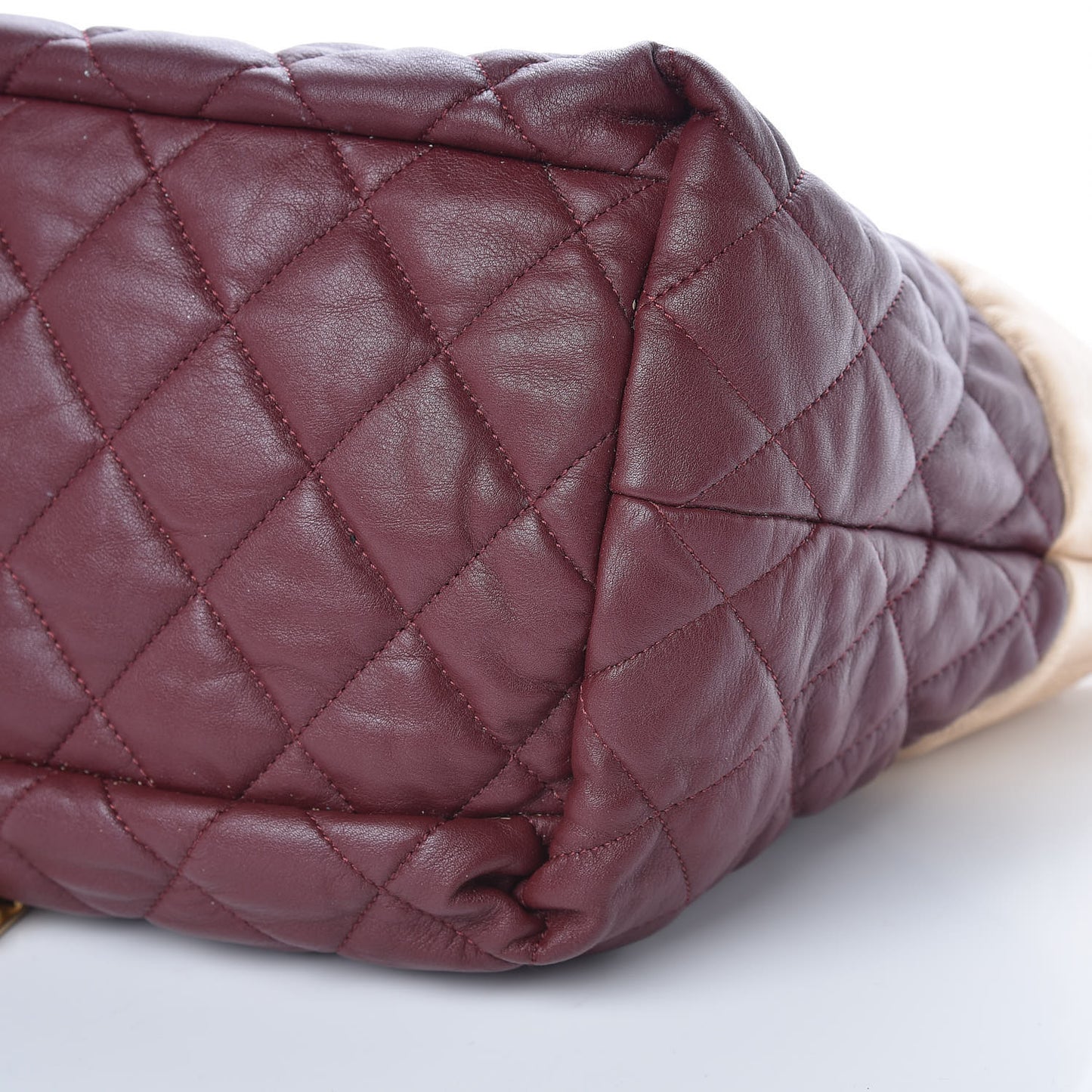 Metallic Lambskin Small Coco Cocoon Reversible Tote Light Gold