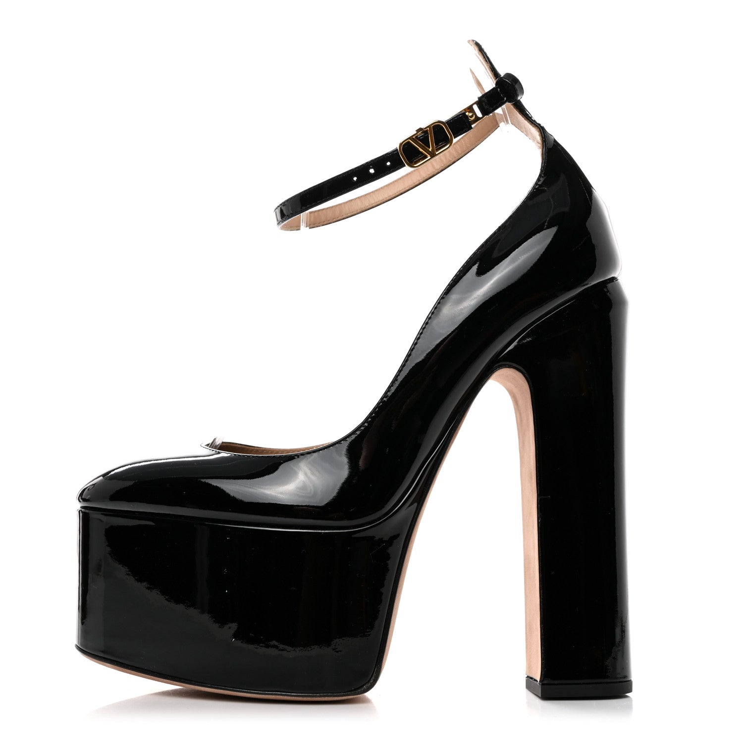 Valentino Garavani Patent Tan-Go 55/155mm Platform Pumps 36.5 Black 1 of 8