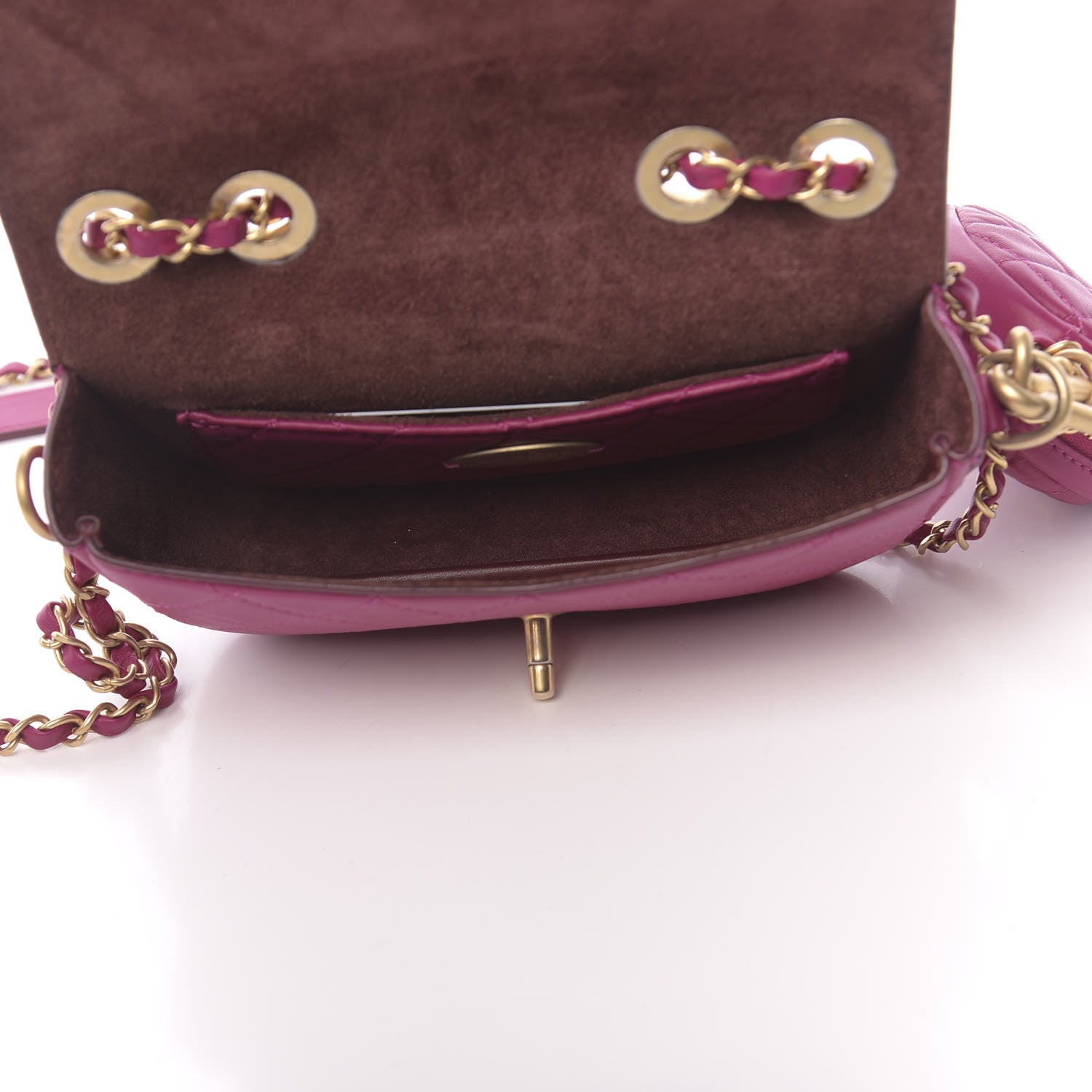 Chanel Calfskin Quilted Multi Pouching Flap And Coin Purse Fuchsia 5 of 10