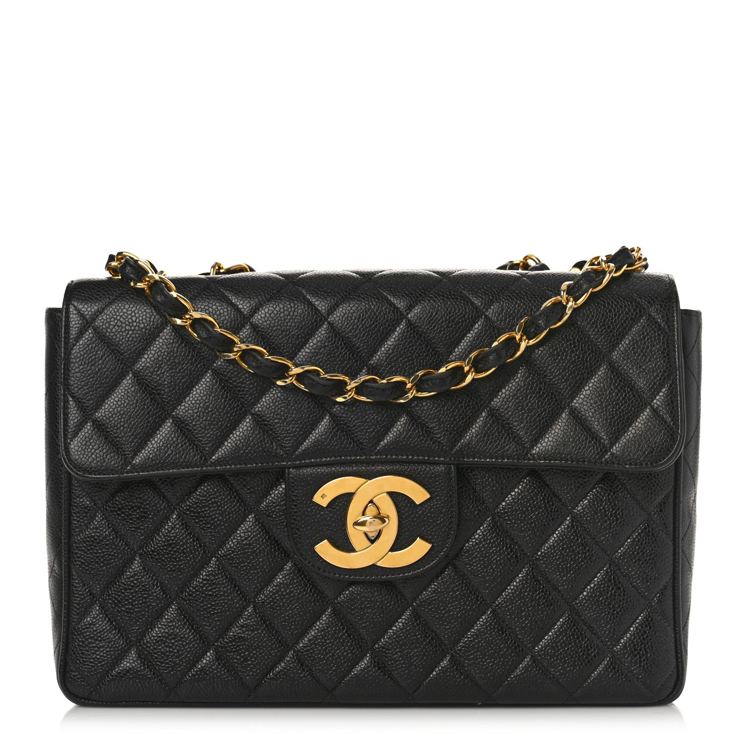 Chanel Caviar Quilted XL Jumbo Single Flap Black 1 of 10