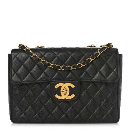 Chanel Caviar Quilted XL Jumbo Single Flap Black 1 of 10