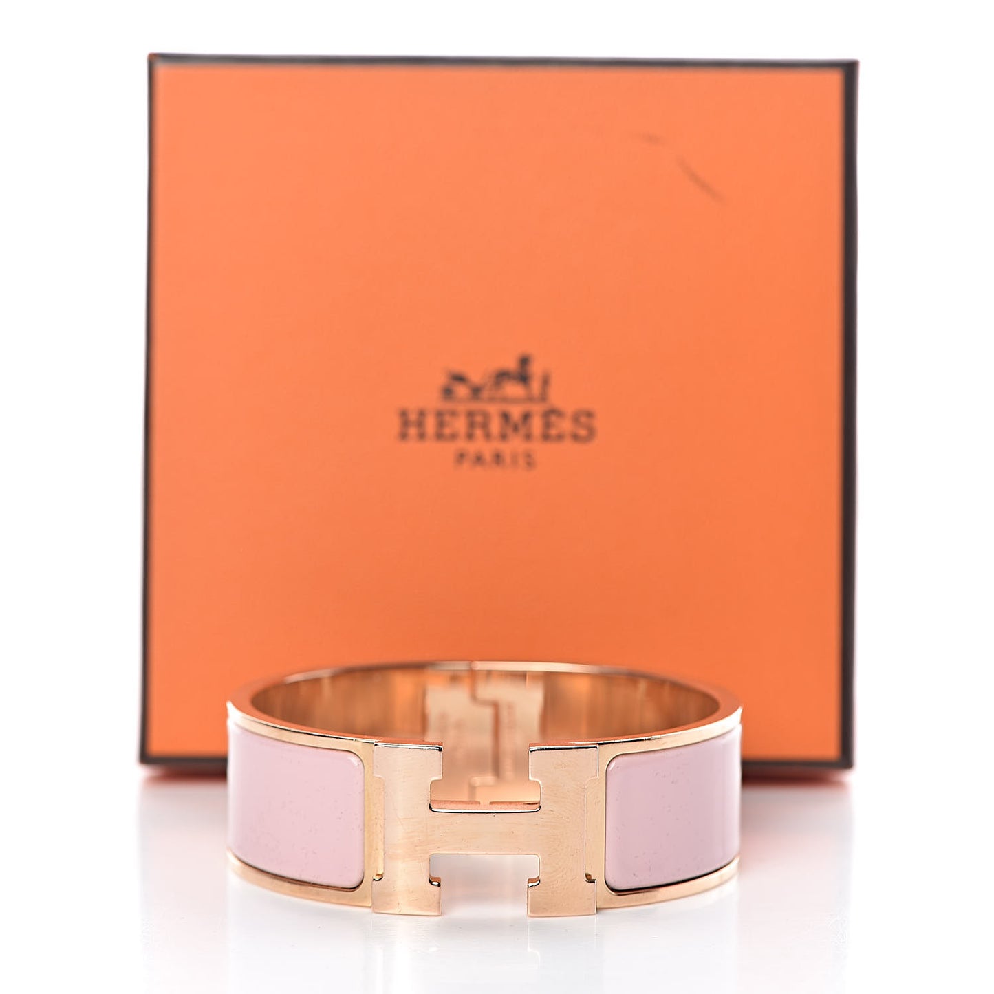 Enamel Wide Clic Clac H Bracelet PM Rose Cassata
