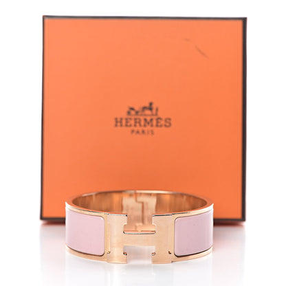 Hermes Enamel Wide Clic Clac H Bracelet PM Rose Cassata 5 of 5
