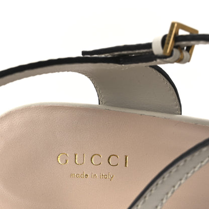 Gucci Cosmos Softy Calfskin Wooden Interlocking G Cut-Out 30/120mm Platform Sandals 40 Mystic White 9 of 12