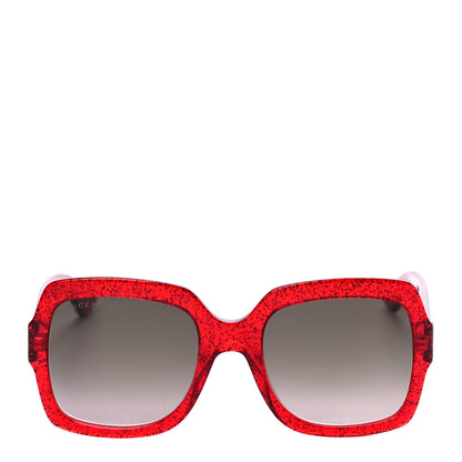 Gucci Acetate Square Frame Sunglasses GG0036S Glitter Red 4 of 7