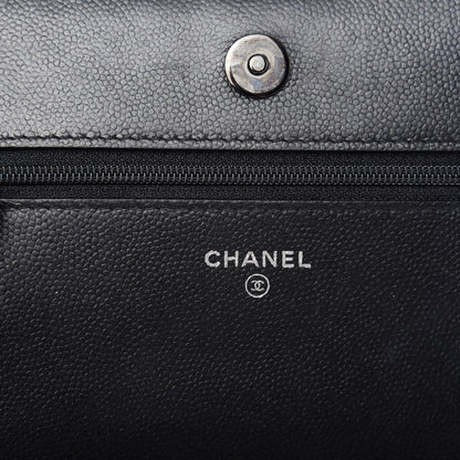 Chanel Caviar Quilted Boy Wallet On Chain WOC So Black 8 of 11