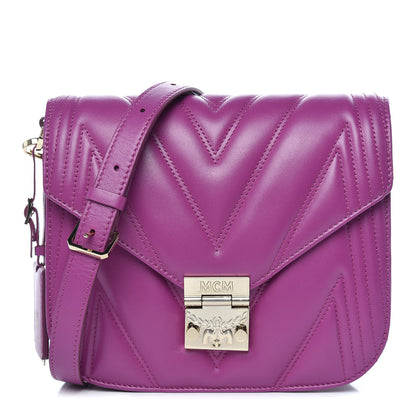 MCM Lambskin Quilted Small Patricia Shoulder Bag Viva Lila 1 of 9