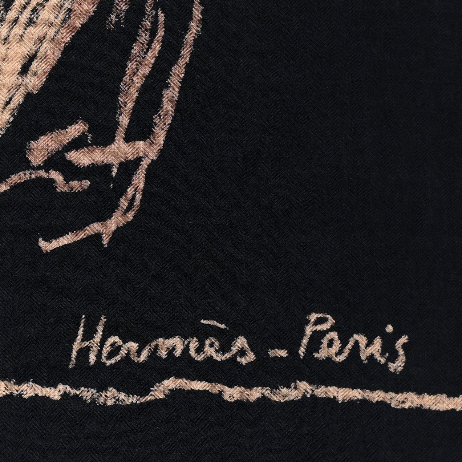 Hermes Cashmere Silk Pirouette au Galop Shawl 140 Marine Naturel Beige 2 of 6
