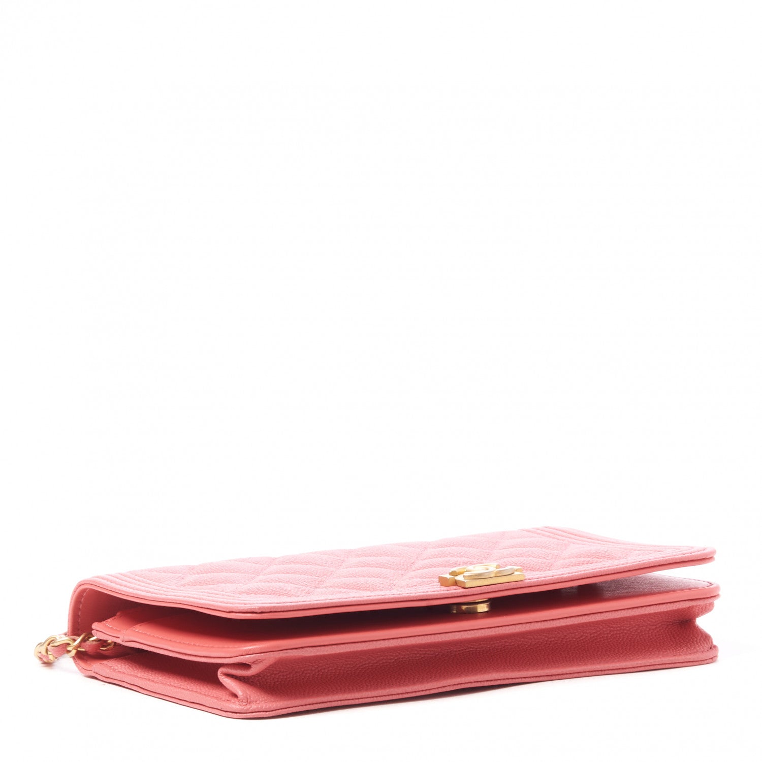 Chanel Caviar Quilted Boy Wallet On Chain WOC Pink 3 of 10