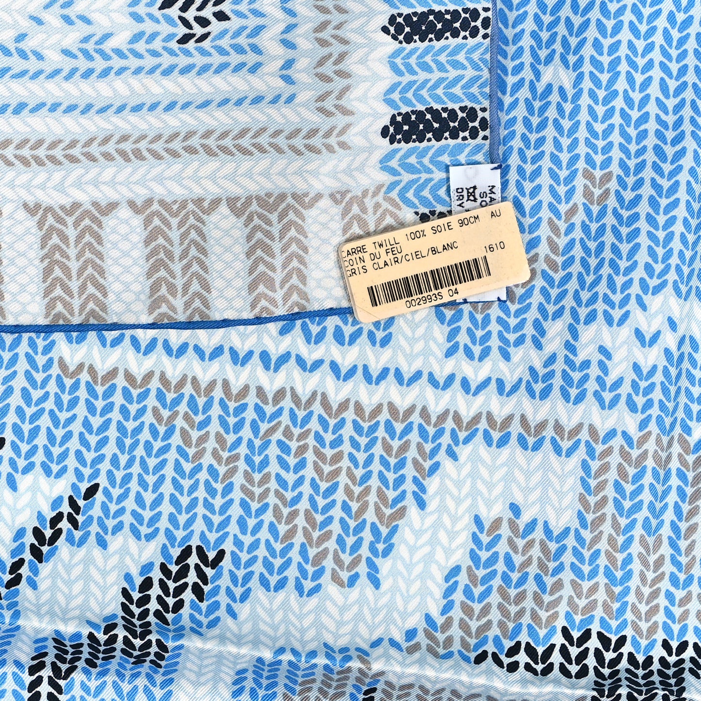 Silk Au Coin Du Feu Scarf 90 Clair Ciel Blanc
