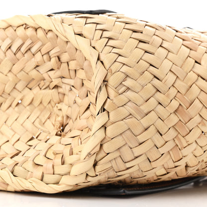 Loewe X MY NEIGHBOR TOTORO Raffia Dust Bunnies Basket Tote Bag Black Tan 10 of 10