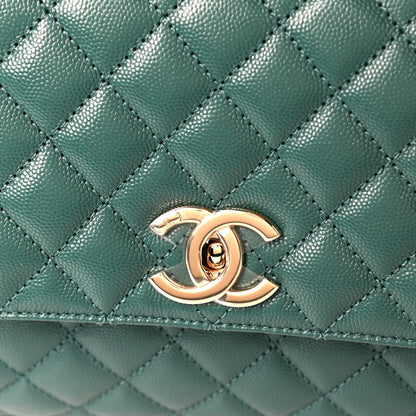 Chanel Caviar Quilted Small Coco Handle Flap Green 5 of 6