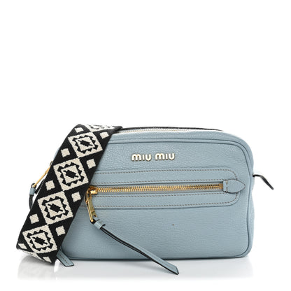 Miu Miu Madras Jacquard Camera Bag Lago 1 of 13
