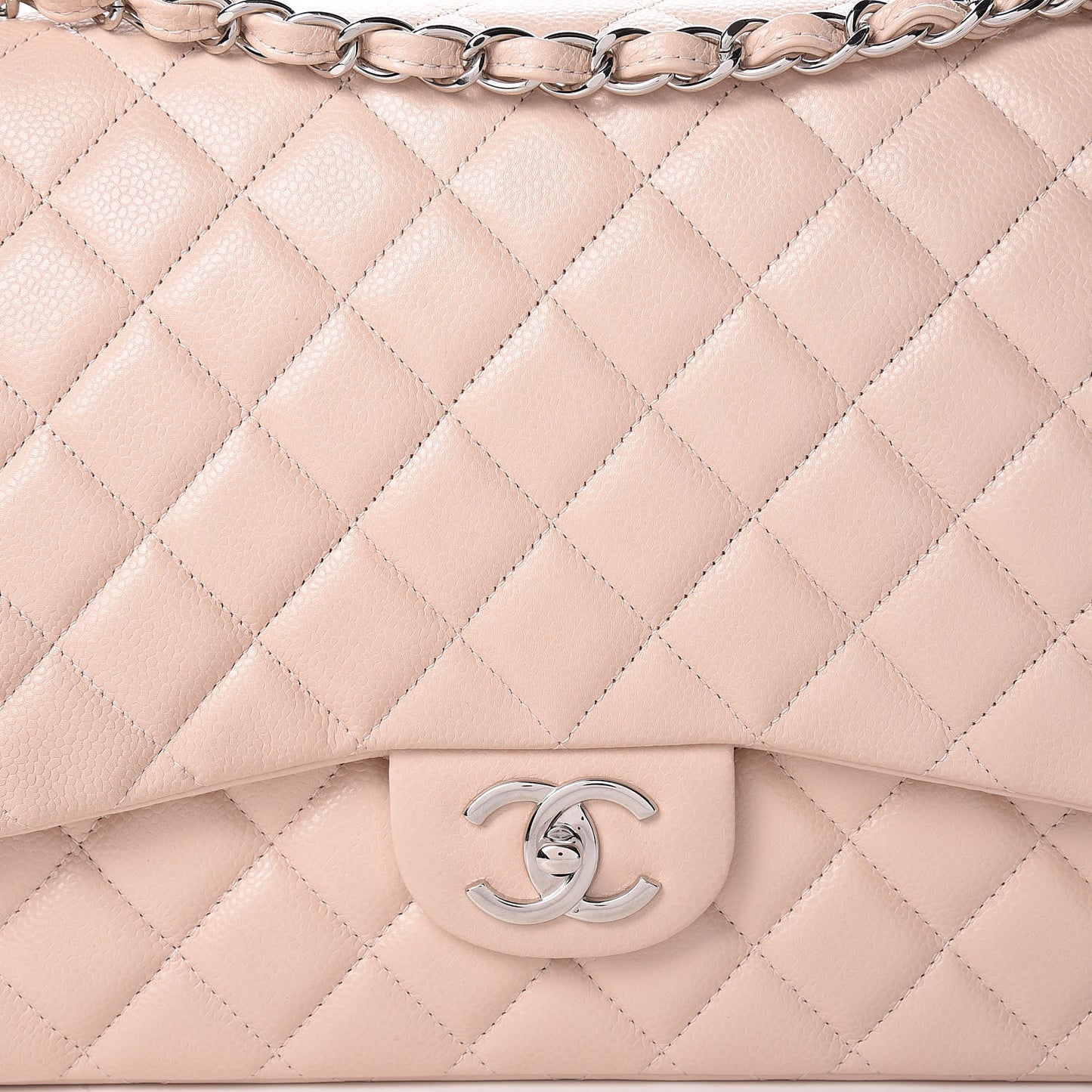 Caviar Maxi Double Flap Light Pink