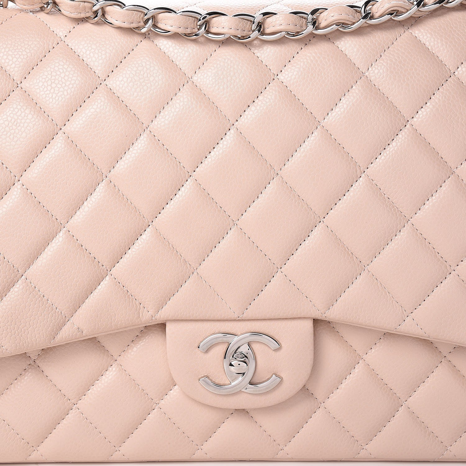 Chanel Caviar Maxi Double Flap Light Pink 11 of 11