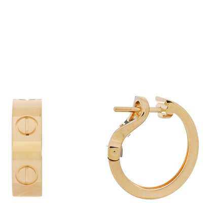 Cartier 18K Yellow Gold 5.5mm LOVE French Clip Hoop Earrings 1 of 4