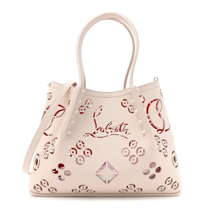 Christian Louboutin Calfskin Loubinthesky Mini Perforated Cabarock Spikes Tote Leche 1 of 10