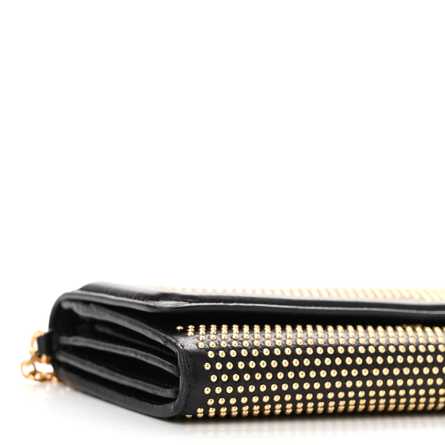 Alexander McQueen Calfskin Studded Wallet on Chain Black 8 of 9